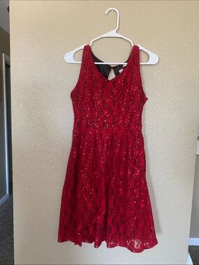 Red Sequin Romy Dress